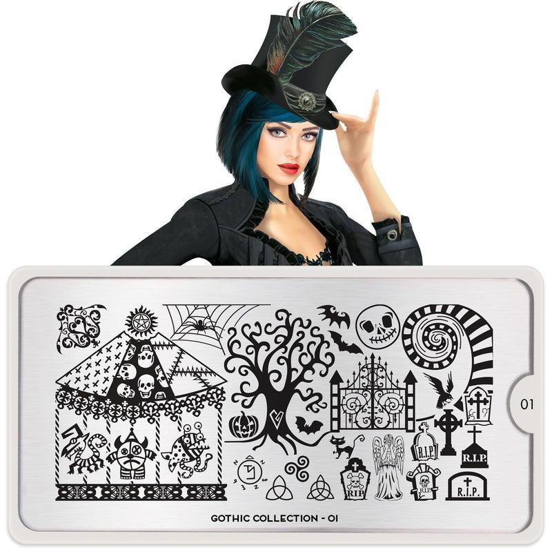 Gothic 01-Stamping Nail Art Stencil-[stencil]-[manicure]-[image-plate]-MoYou London
