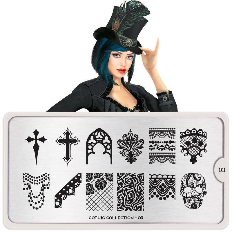 Gothic 03-Stamping Nail Art Stencil-[stencil]-[manicure]-[image-plate]-MoYou London