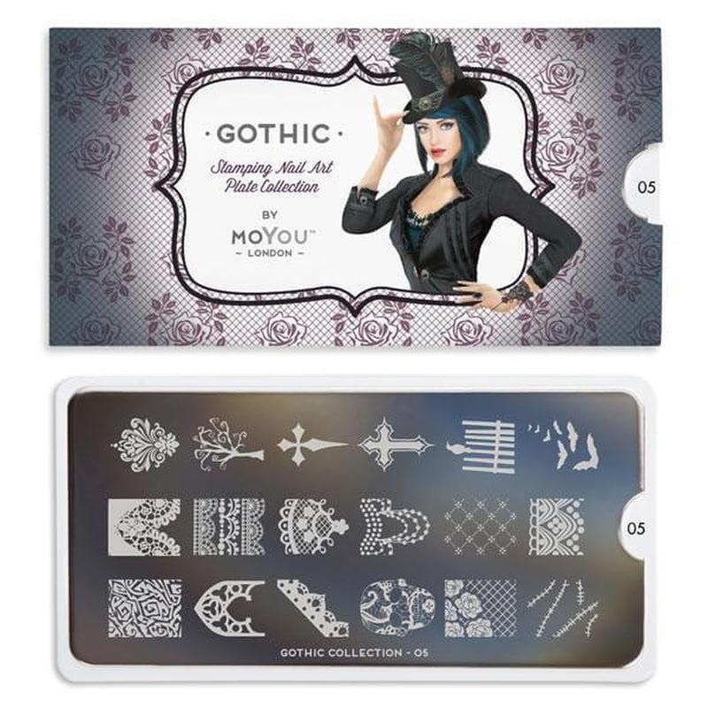Gothic 05-Stamping Nail Art Stencil-[stencil]-[manicure]-[image-plate]-MoYou London
