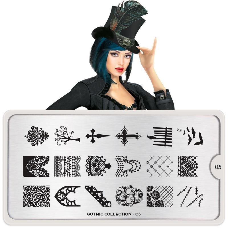 Gothic 05-Stamping Nail Art Stencil-[stencil]-[manicure]-[image-plate]-MoYou London