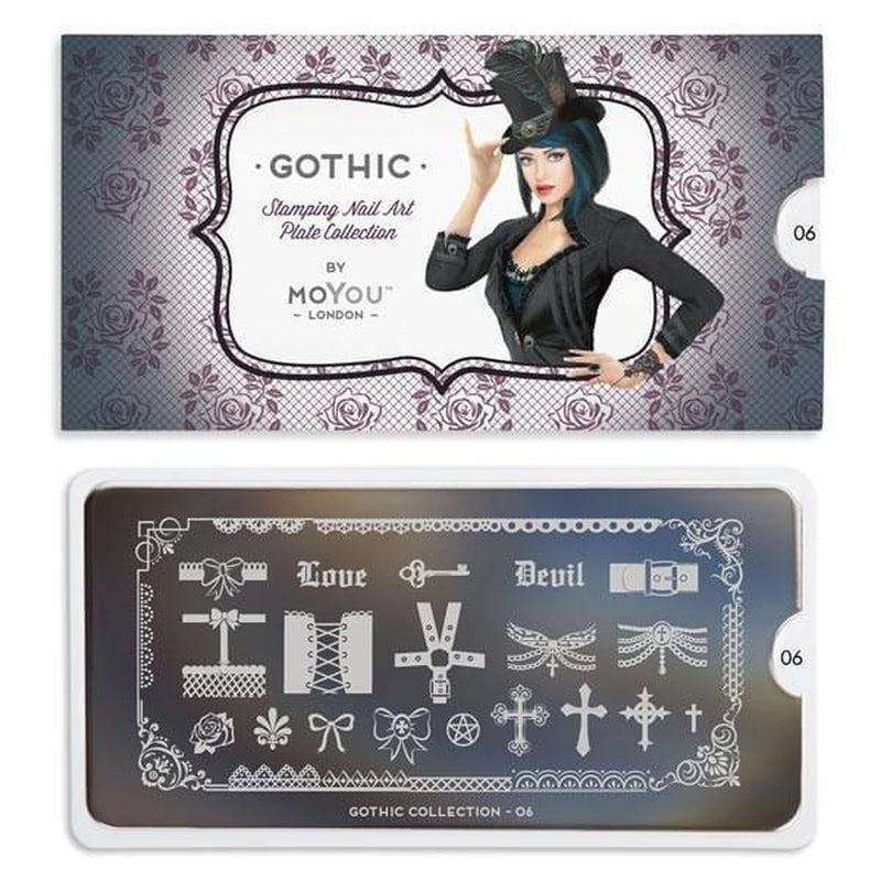 Gothic 06-Stamping Nail Art Stencil-[stencil]-[manicure]-[image-plate]-MoYou London