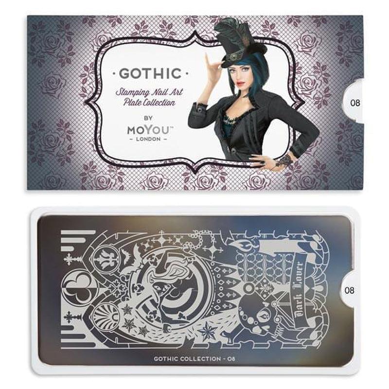 Gothic 08-Stamping Nail Art Stencil-[stencil]-[manicure]-[image-plate]-MoYou London