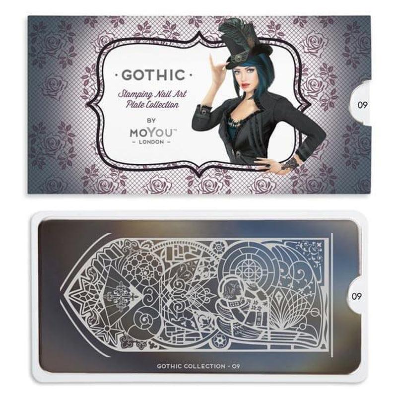 Gothic 09-Stamping Nail Art Stencil-[stencil]-[manicure]-[image-plate]-MoYou London