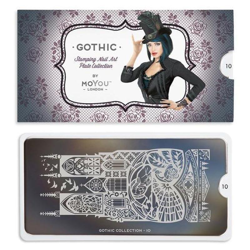 Gothic 10-Stamping Nail Art Stencil-[stencil]-[manicure]-[image-plate]-MoYou London
