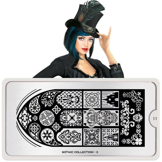 Gothic 11-Stamping Nail Art Stencil-[stencil]-[manicure]-[image-plate]-MoYou London