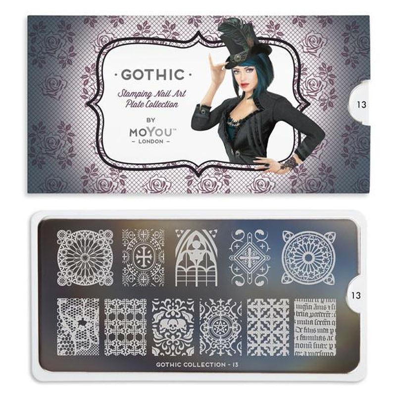 Gothic 13-Stamping Nail Art Stencil-[stencil]-[manicure]-[image-plate]-MoYou London