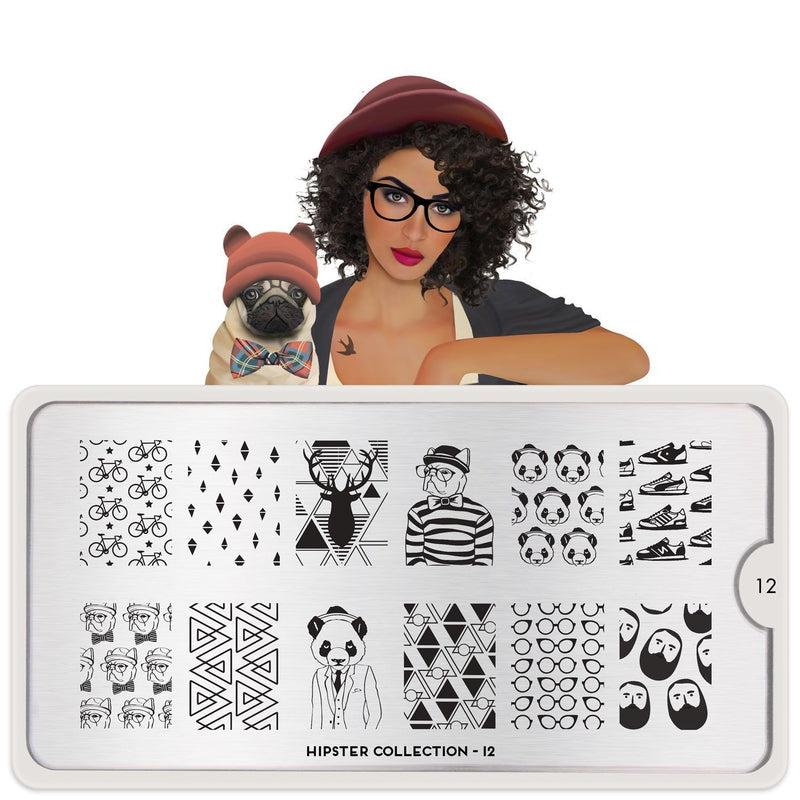Hipster 12-Stamping Nail Art Stencil-[stencil]-[manicure]-[image-plate]-MoYou London
