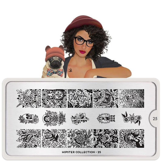 Hipster 25-Stamping Nail Art Stencil-[stencil]-[manicure]-[image-plate]-MoYou London