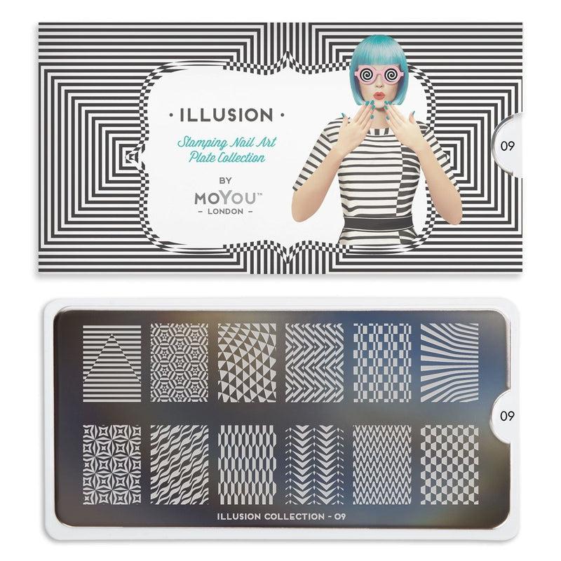 Illusion 09-Stamping Nail Art Stencil-[stencil]-[manicure]-[image-plate]-MoYou London
