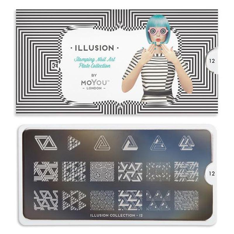 Illusion 12-Stamping Nail Art Stencil-[stencil]-[manicure]-[image-plate]-MoYou London