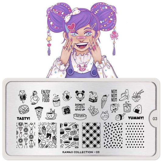 Kawaii 03-Stamping Nail Art Stencil-[stencil]-[manicure]-[image-plate]-MoYou London