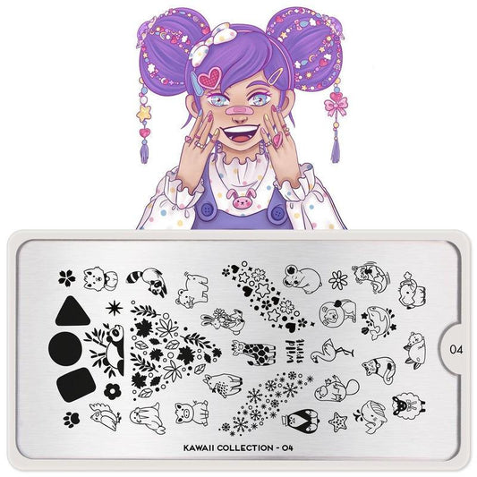 Kawaii 04-Stamping Nail Art Stencil-[stencil]-[manicure]-[image-plate]-MoYou London