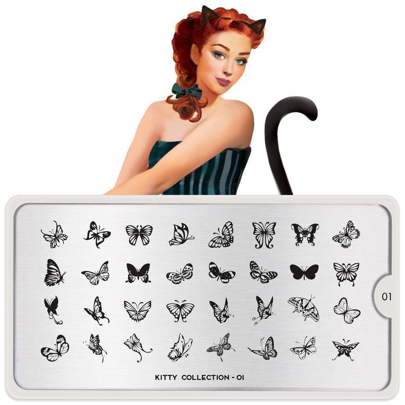 Kitty 01-Stamping Nail Art Stencil-[stencil]-[manicure]-[image-plate]-MoYou London