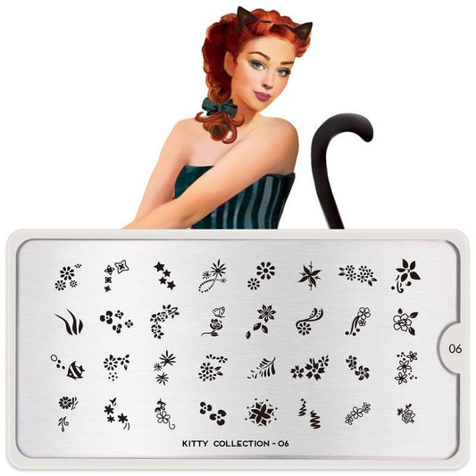 Kitty 06-Stamping Nail Art Stencil-[stencil]-[manicure]-[image-plate]-MoYou London