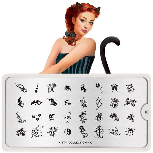 Kitty 10-Stamping Nail Art Stencil-[stencil]-[manicure]-[image-plate]-MoYou London