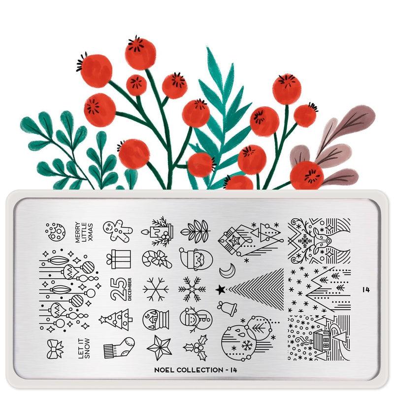 Noel 14-Stamping Nail Art Plates-[stencil]-[manicure]-[image-plate]-MoYou London