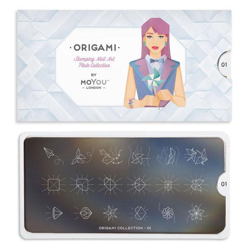 Origami 01-Stamping Nail Plates-[stencil]-[manicure]-[image-plate]-MoYou London