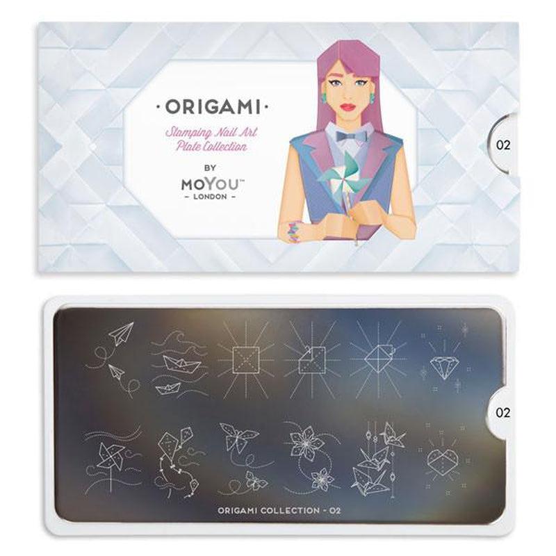 Origami 02-Stamping Nail Plates-[stencil]-[manicure]-[image-plate]-MoYou London