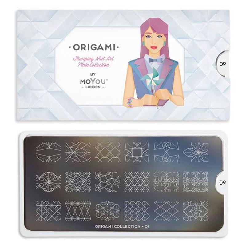 Origami 09-Stamping Nail Plates-[stencil]-[manicure]-[image-plate]-MoYou London