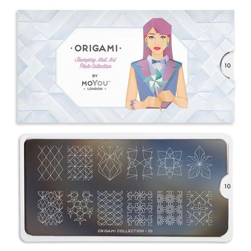 Origami 10-Stamping Nail Plates-[stencil]-[manicure]-[image-plate]-MoYou London