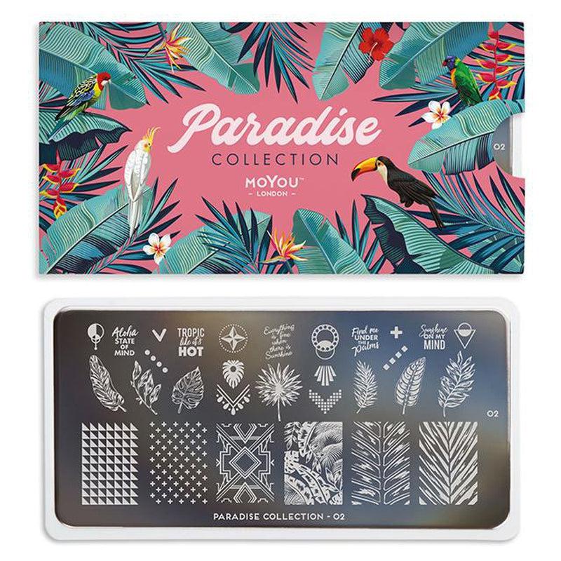 Paradise 02-Stamping Nail Plates-[stencil]-[manicure]-[image-plate]-MoYou London