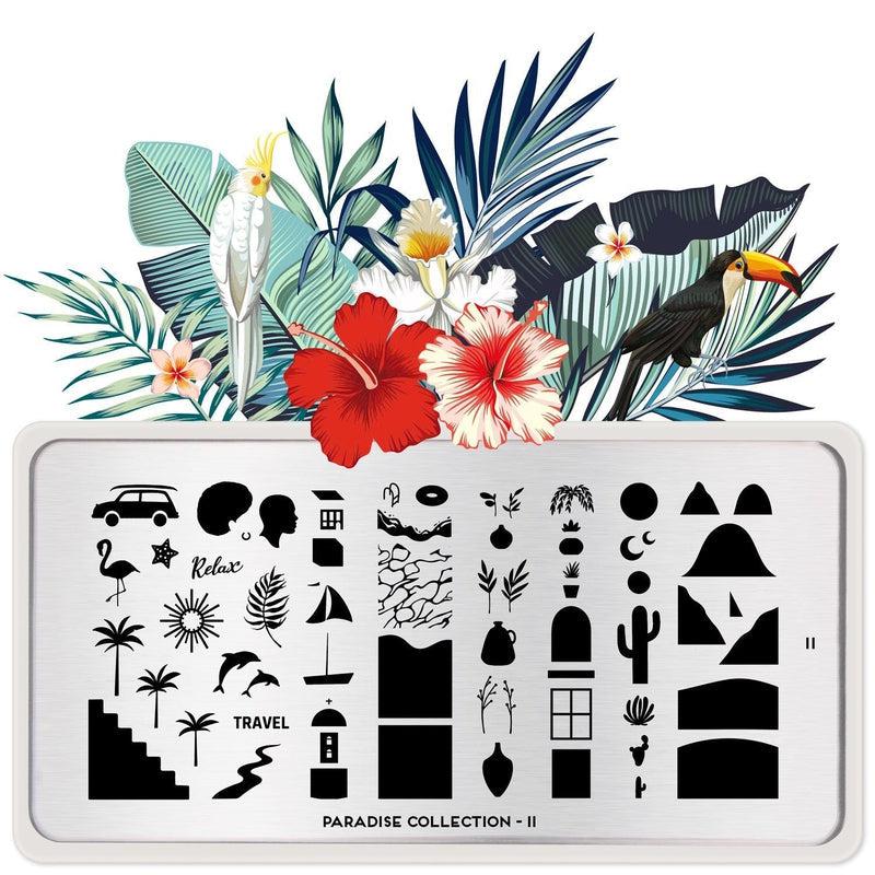 Paradise 11-Stamping Nail Plates-[stencil]-[manicure]-[image-plate]-MoYou London