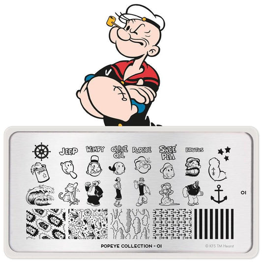 Popeye 01 ✦ Special Edition-Stamping Nail Plates-[stencil]-[manicure]-[image-plate]-MoYou London