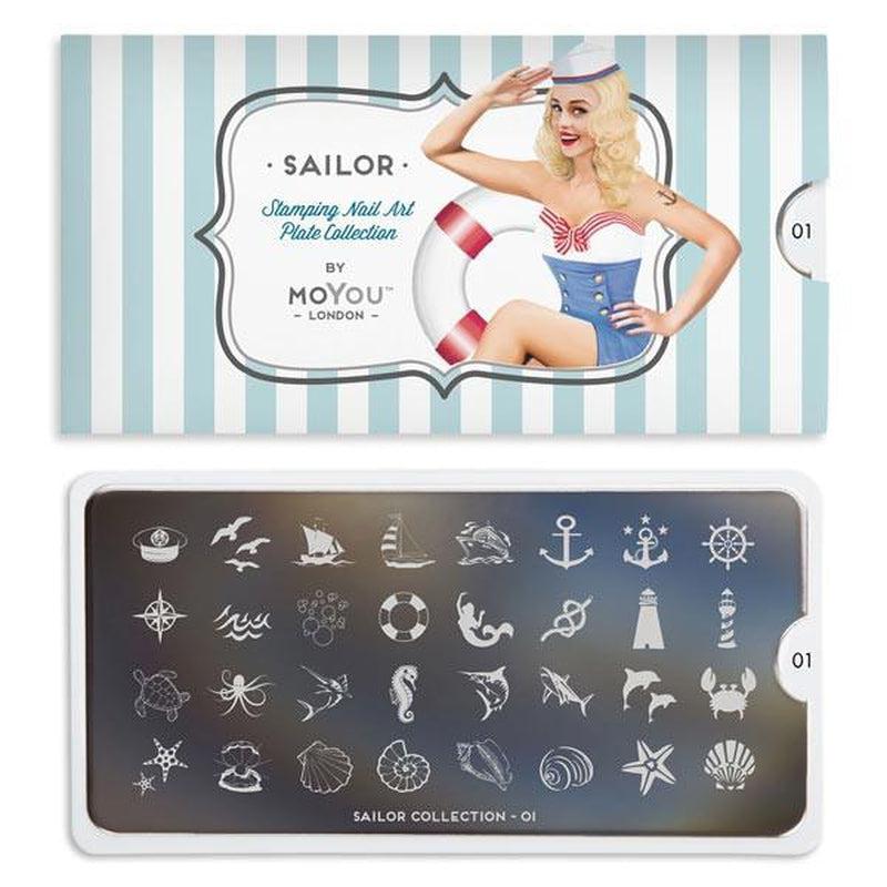 Sailor 01-Stamping Nail Art Stencil-[stencil]-[manicure]-[image-plate]-MoYou London