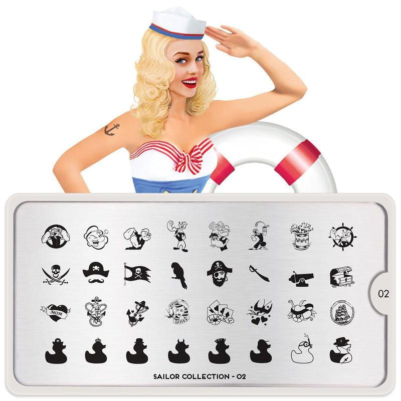 Sailor 02-Stamping Nail Art Stencil-[stencil]-[manicure]-[image-plate]-MoYou London