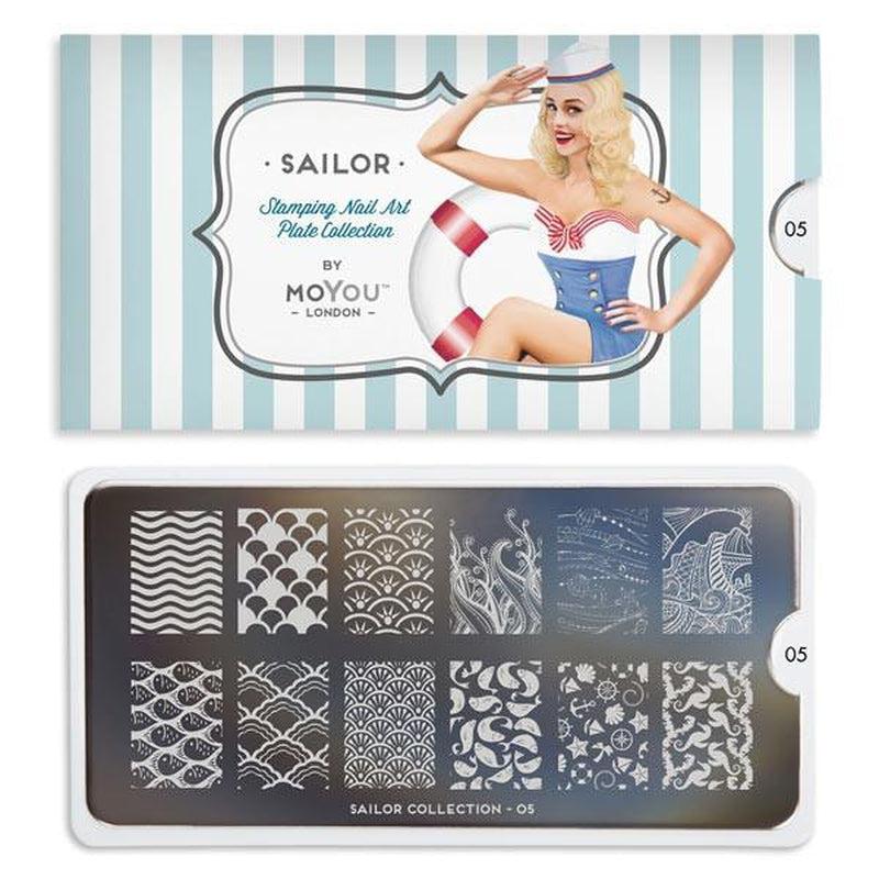 Sailor 05-Stamping Nail Art Stencil-[stencil]-[manicure]-[image-plate]-MoYou London