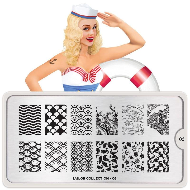 Sailor 05-Stamping Nail Art Stencil-[stencil]-[manicure]-[image-plate]-MoYou London