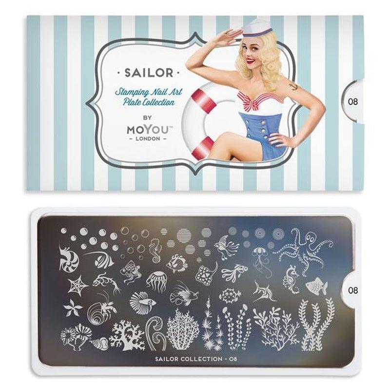 Sailor 08-Stamping Nail Art Stencil-[stencil]-[manicure]-[image-plate]-MoYou London