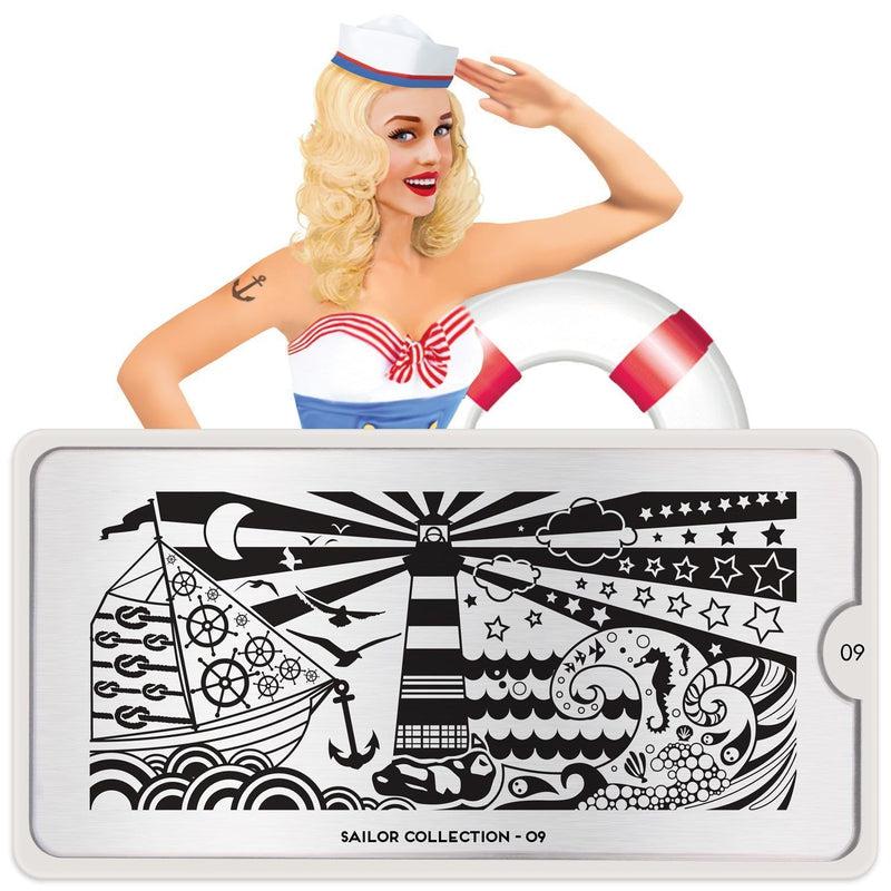 Sailor 09-Stamping Nail Art Stencil-[stencil]-[manicure]-[image-plate]-MoYou London