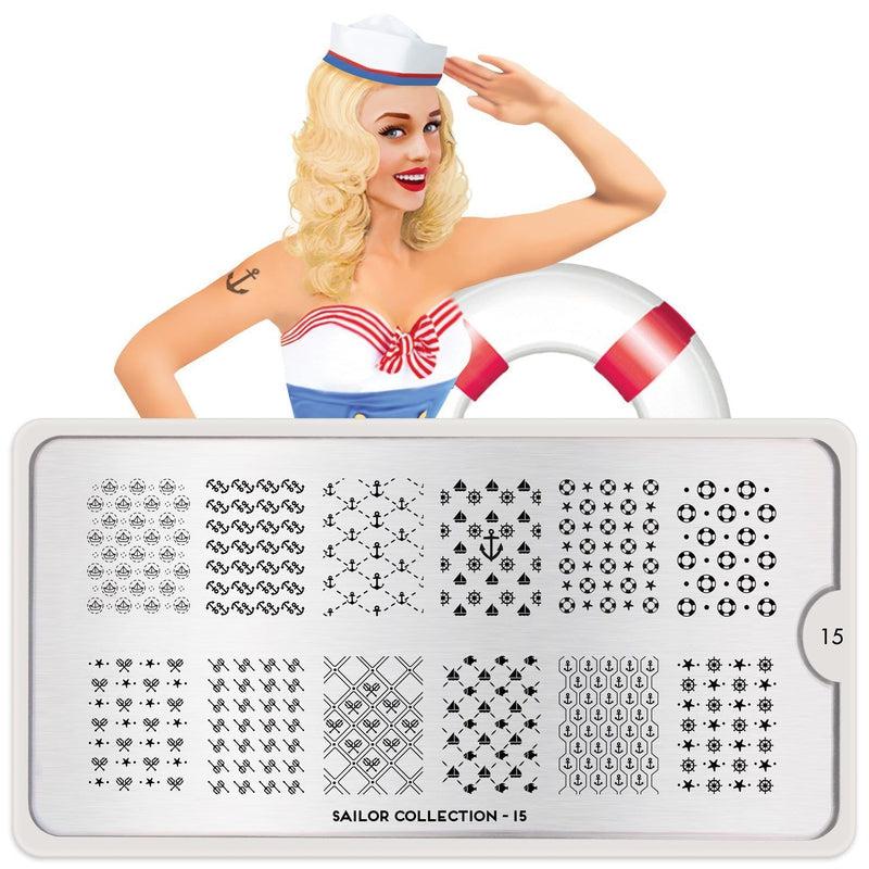 Sailor 15-Stamping Nail Art Stencil-[stencil]-[manicure]-[image-plate]-MoYou London