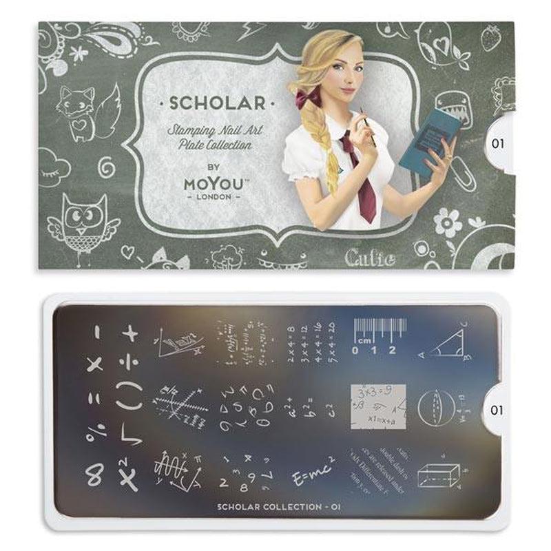 Scholar 01-Stamping Nail Art Stencil-[stencil]-[manicure]-[image-plate]-MoYou London
