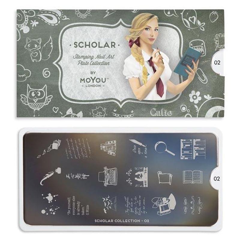 Scholar 02-Stamping Nail Art Stencil-[stencil]-[manicure]-[image-plate]-MoYou London