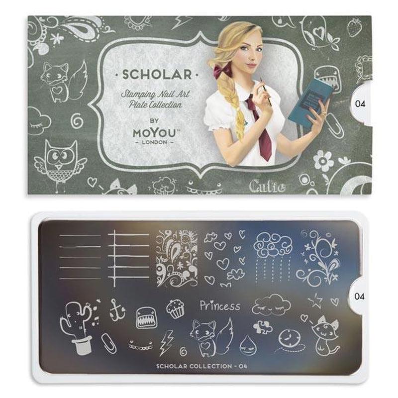 Scholar 04-Stamping Nail Art Stencil-[stencil]-[manicure]-[image-plate]-MoYou London