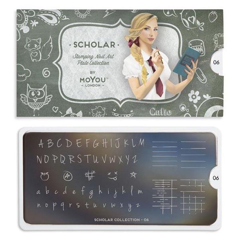 Scholar 06-Stamping Nail Art Stencil-[stencil]-[manicure]-[image-plate]-MoYou London