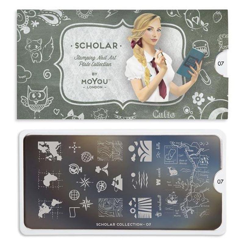 Scholar 07-Stamping Nail Art Stencil-[stencil]-[manicure]-[image-plate]-MoYou London