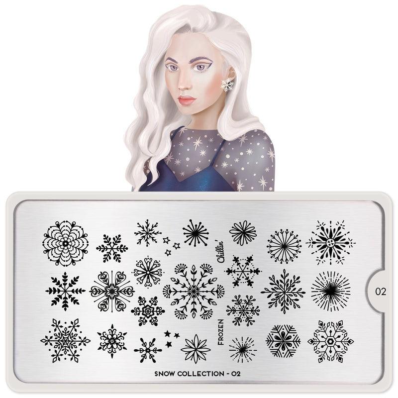 Snow 02-Stamping Nail Art Stencil-[stencil]-[manicure]-[image-plate]-MoYou London