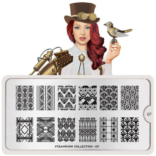 Steampunk 07-Stamping Nail Art Stencil-[stencil]-[manicure]-[image-plate]-MoYou London