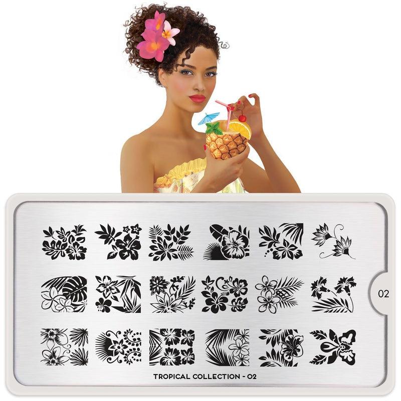 Tropical 02-Stamping Nail Art Stencils-[stencil]-[manicure]-[image-plate]-MoYou London