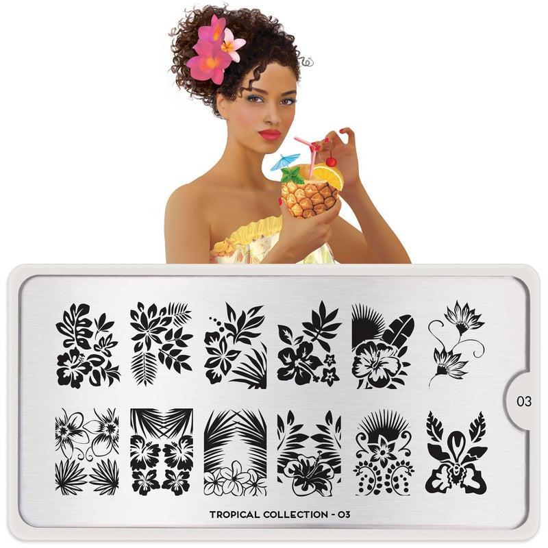 Tropical 03-Stamping Nail Art Stencils-[stencil]-[manicure]-[image-plate]-MoYou London
