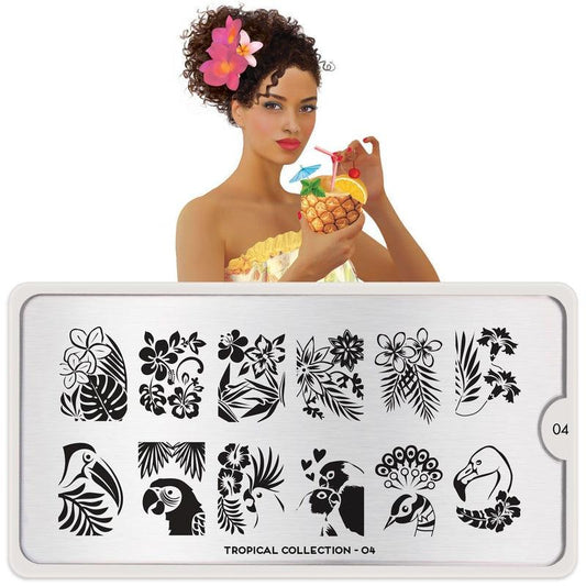 Tropical 04-Stamping Nail Art Stencils-[stencil]-[manicure]-[image-plate]-MoYou London