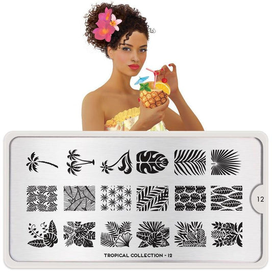 Tropical 12-Stamping Nail Art Stencils-[stencil]-[manicure]-[image-plate]-MoYou London
