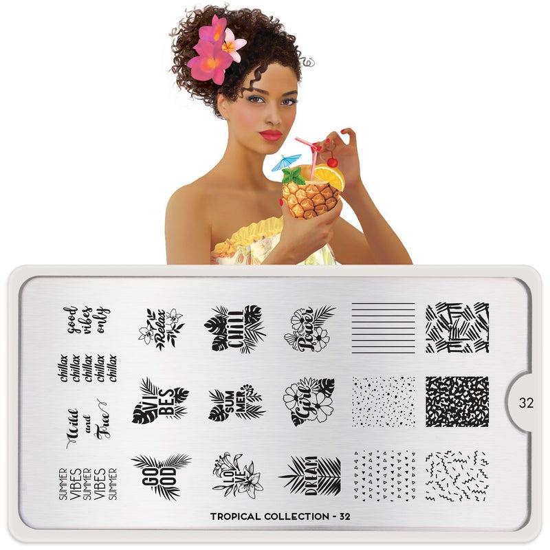 Tropical 32-Stamping Nail Art Stencils-[stencil]-[manicure]-[image-plate]-MoYou London
