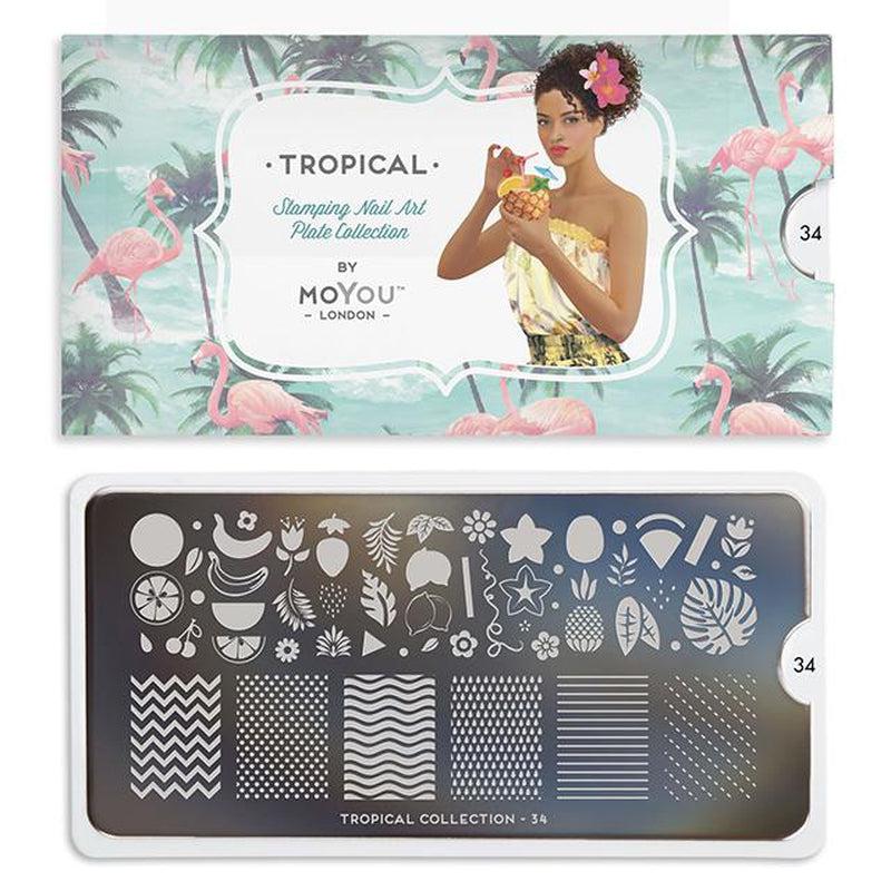 Tropical 34-Stamping Nail Art Stencils-[stencil]-[manicure]-[image-plate]-MoYou London