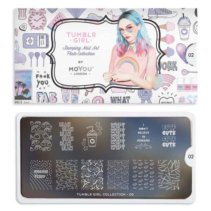Tumblr Girl 02-Stamping Nail Art Stencils-[stencil]-[manicure]-[image-plate]-MoYou London