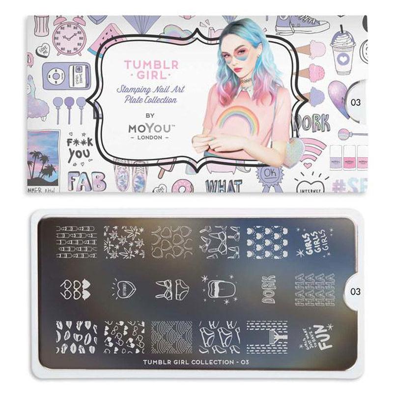 Tumblr Girl 03-Stamping Nail Art Stencils-[stencil]-[manicure]-[image-plate]-MoYou London