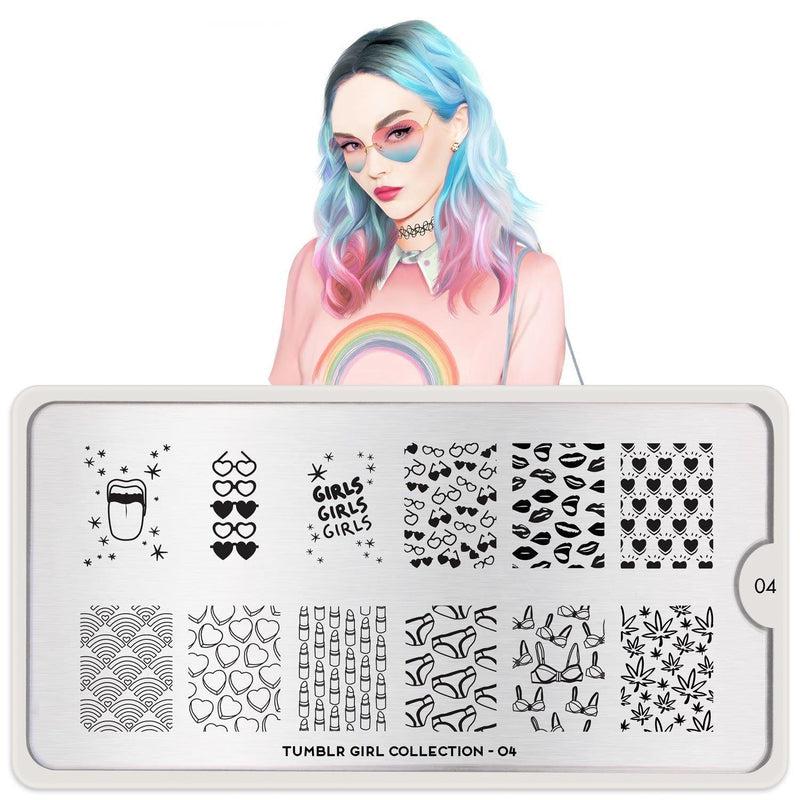 Tumblr Girl 04-Stamping Nail Art Stencils-[stencil]-[manicure]-[image-plate]-MoYou London